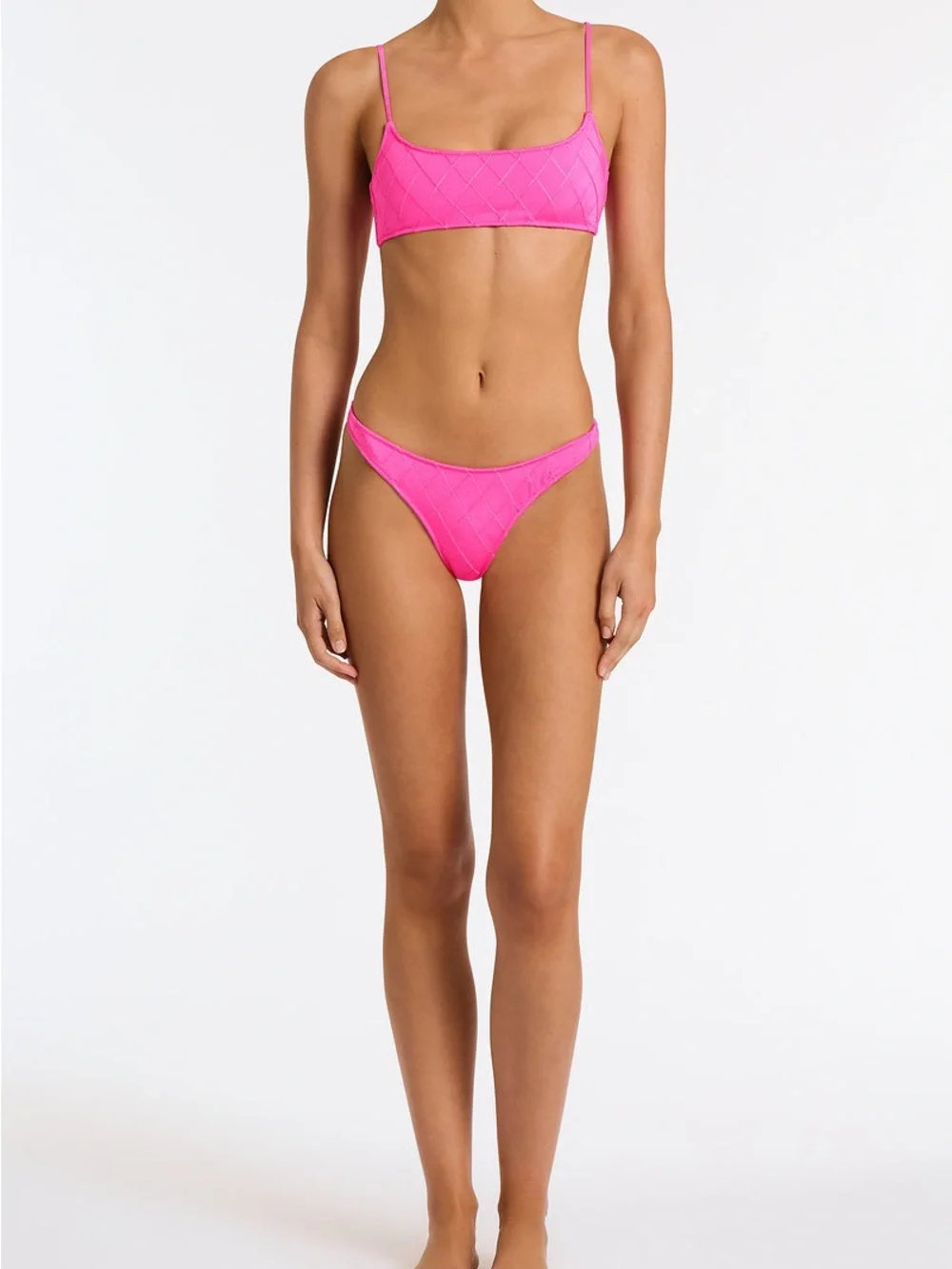 Women’s Shimmery Magenta Bikini  Swim  Set  with carry pouch. Size small. L